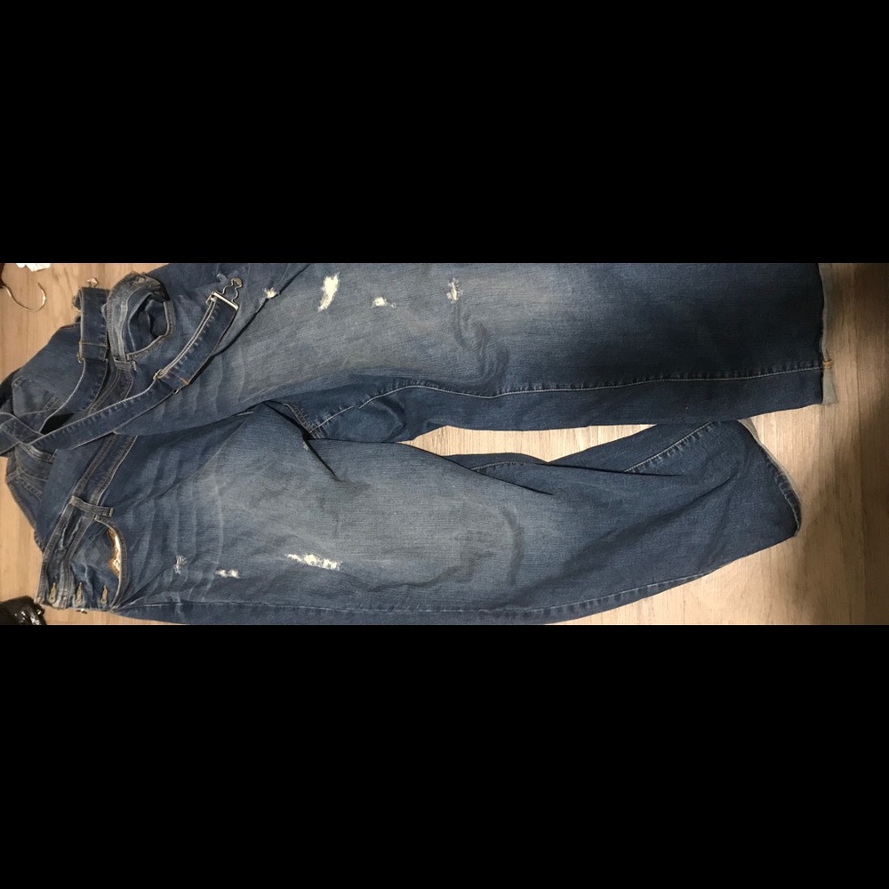 Blue jean overalls